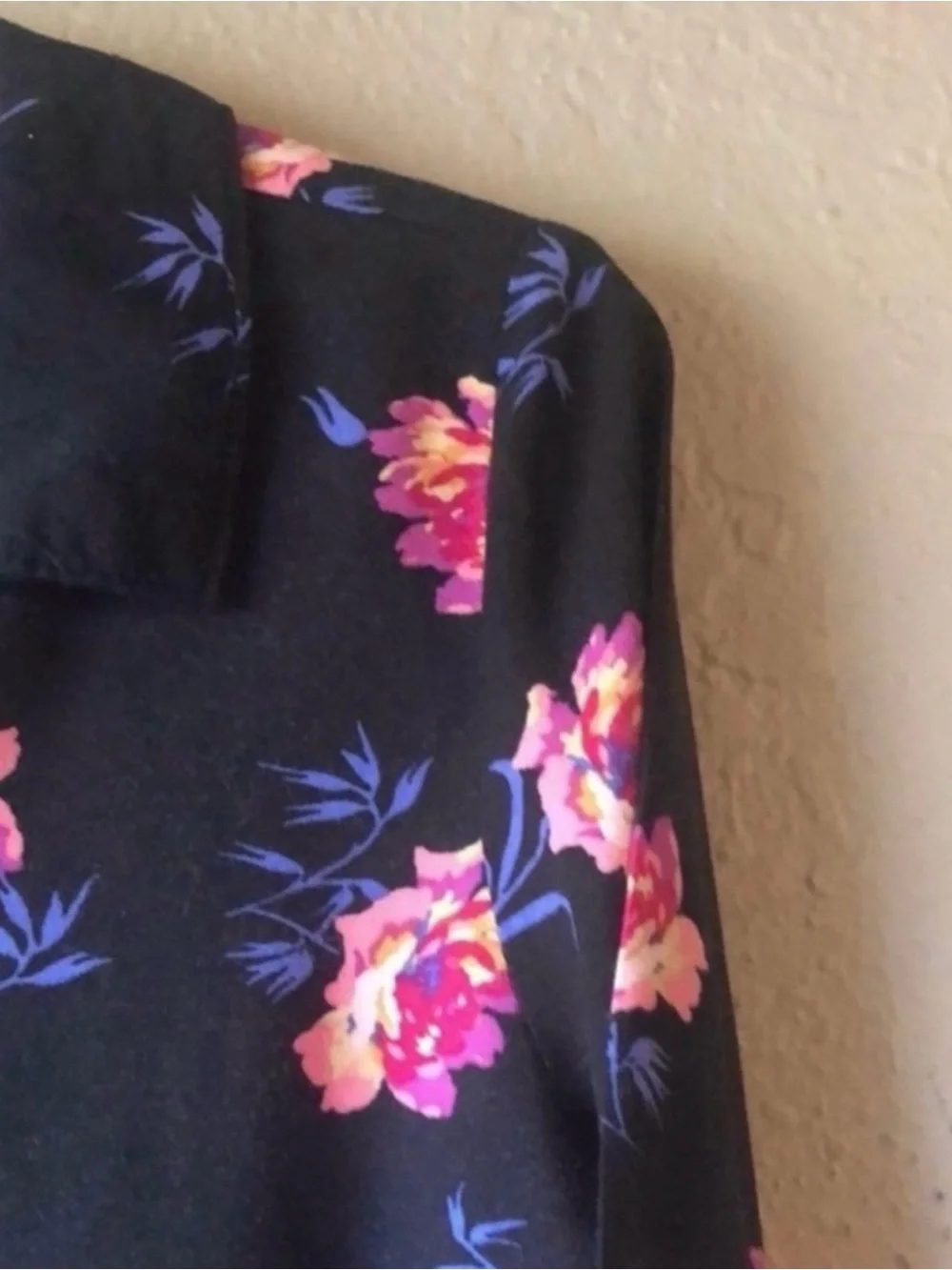 Old Navy Dress Girls Black Floral Long Sleeve Button Down Dress Toddler Girls 4T